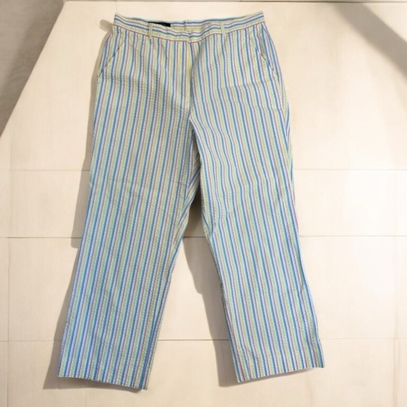 Brooks Brothers Pastel Stripes Cotton Seersucker Women’s Pants size 12 - Picture 1 of 9